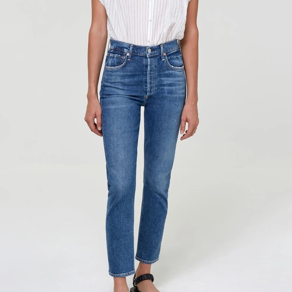 Charlotte high rise straight jeans in dance floor